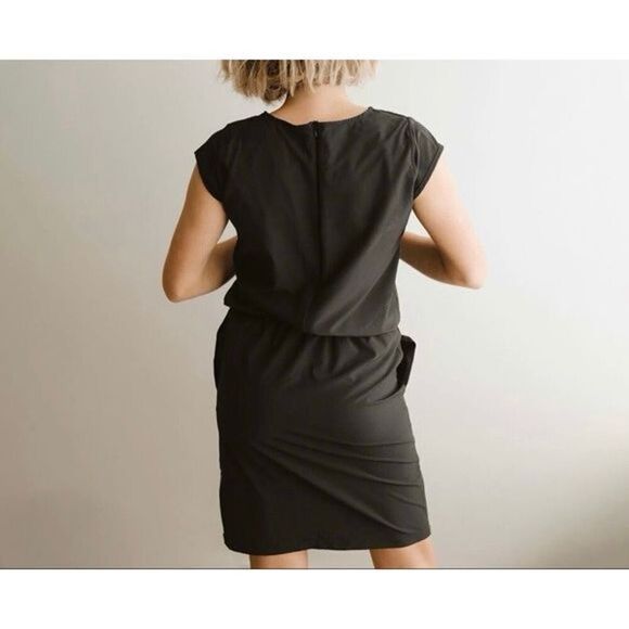 NWOT Albion Fit Going Places Black Cap Sleeve Dress XXS - Picture 2 of 11